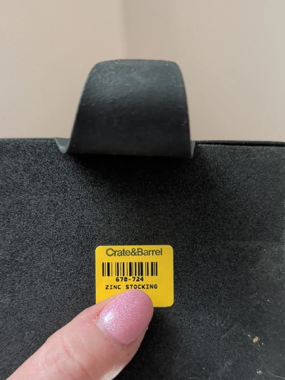 Set Of 4 Crate&Barrel Black Zinc Stocking Hook